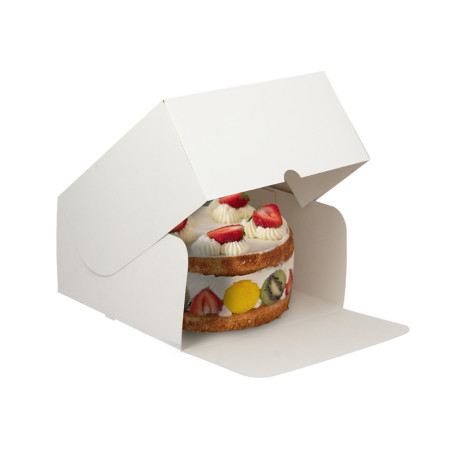 Caja tarta y roscón blanca con apertura frontal (20x20x10 cm)