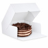 Caja tarta y roscón blanca con apertura frontal (26x26x10 cm)