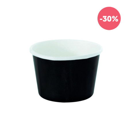 Tarrina de helado cartón negro (60ml)
