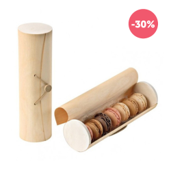 Caja Cilindrica Madera para 7 Macarones