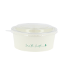 Saladeira reciclável de papelão branco com tampa RPET (700ml)