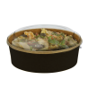 Ensaladera de cartón negro con tapa PET (948ml)