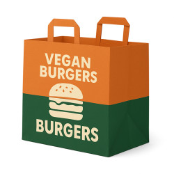 Bolsa Papel Blanca Personalizada Asa Plana Impresa  32x21,5x34 cm
