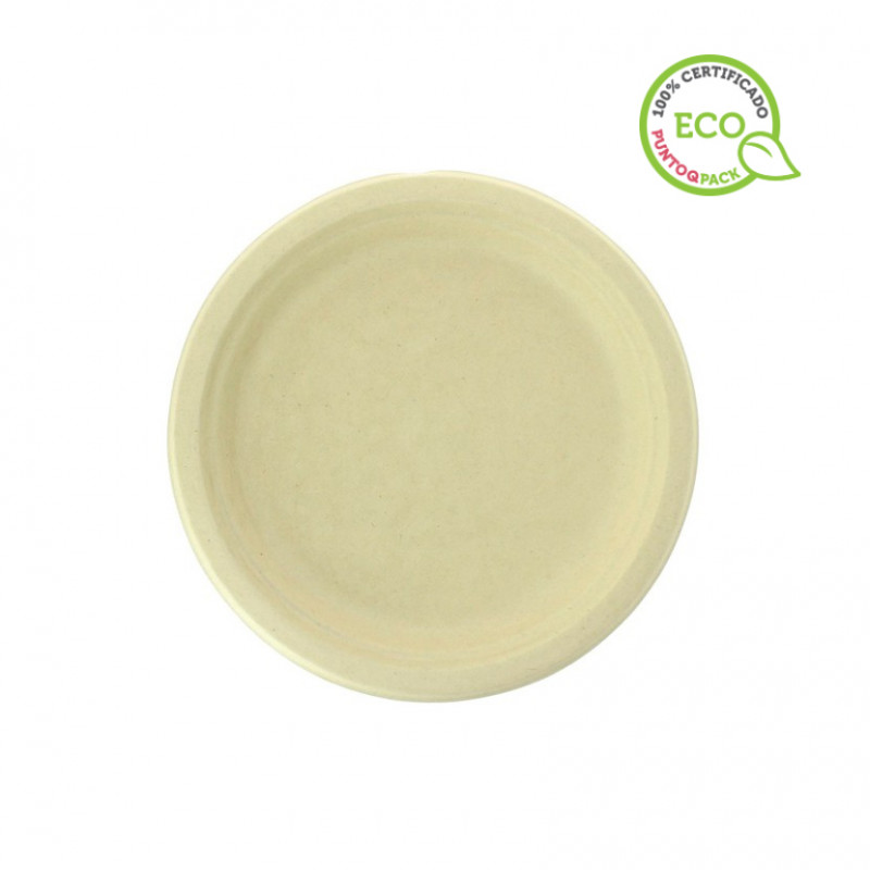 Assiettes en canne à sucre naturelle 18Ø Assiettes en canne à sucre naturelle 18Ø