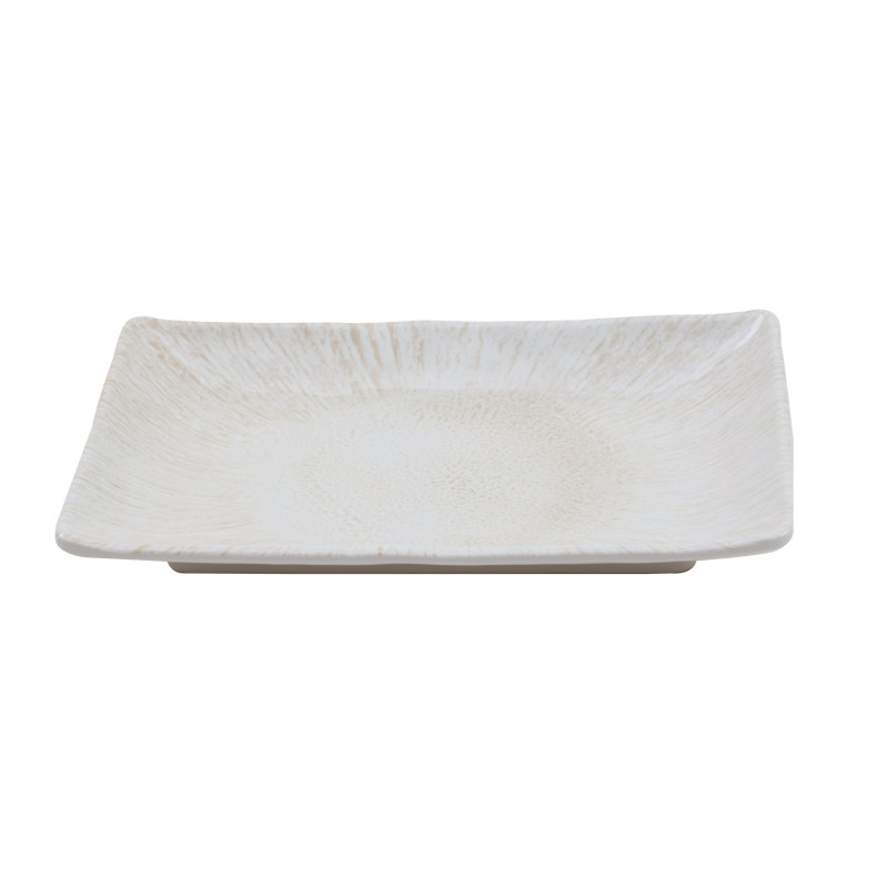 Plato de melamina reutilizable aurora brillo 25.2x17.2x3.6cm