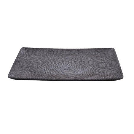 Prato de melamina reutilizável linhas 32x23x2.4cm