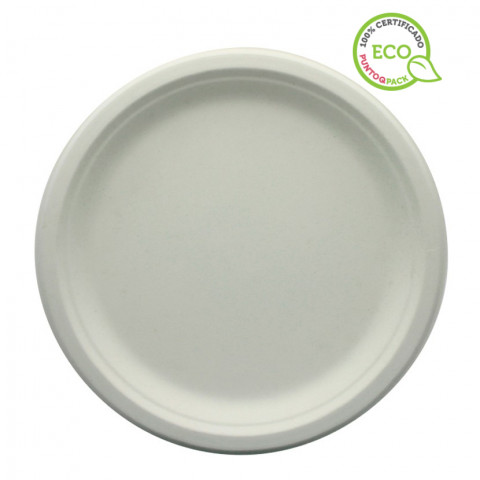 Pratos de cana-de-açúcar brancos (26Ø)