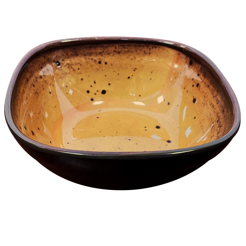 Bol de melamina reutilizable terracota ambar 17.8x17.8x7.4cm