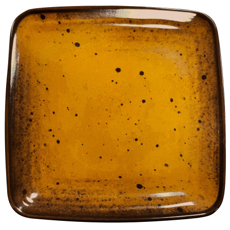 Prato de melamina reutilizável terracota âmbar 26.6x26.6x2.5cm
