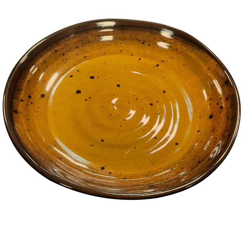 Prato de melamina reutilizável terracota âmbar 17.9Øx2.8cm