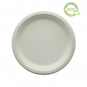 White sugar cane plates (23Ø)