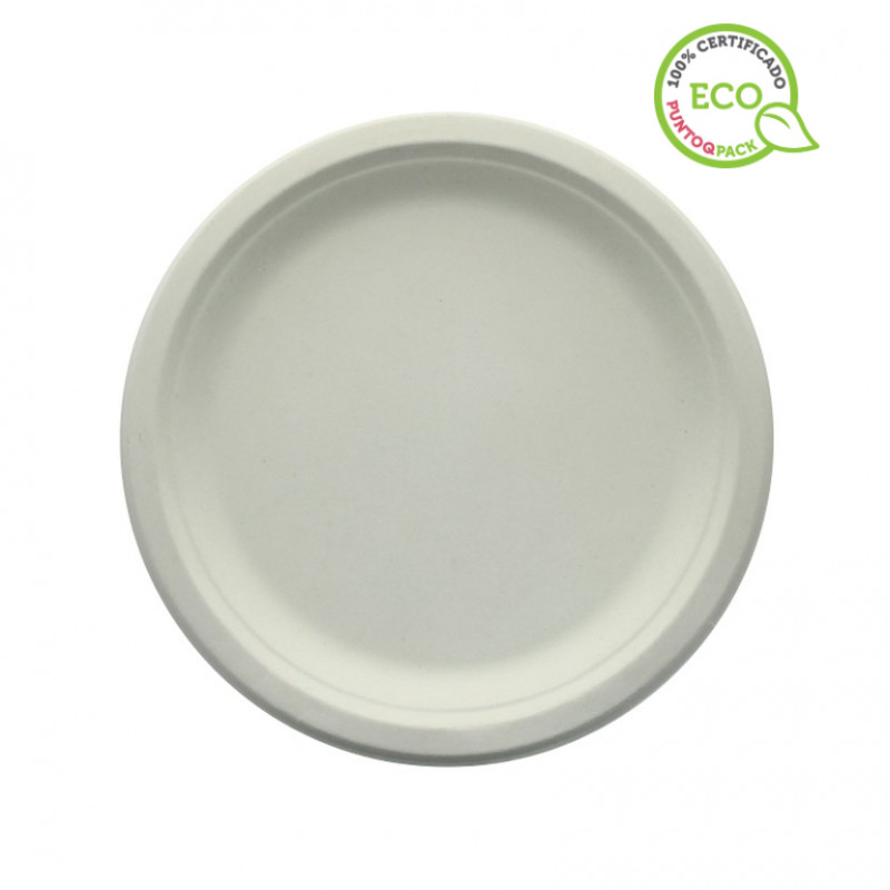 Pratos de cana de açúcar brancos (23Ø)