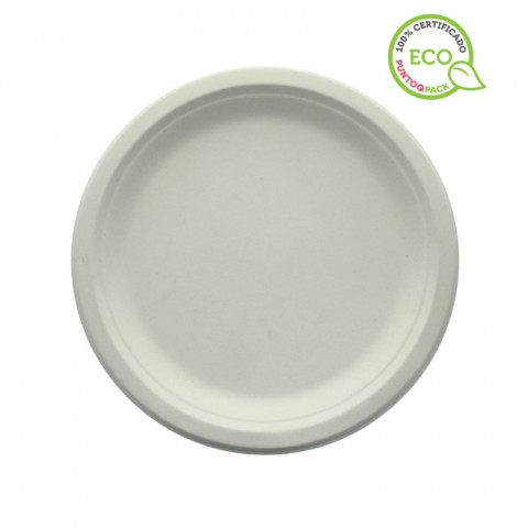 Pratos de cana de açúcar brancos (23Ø)