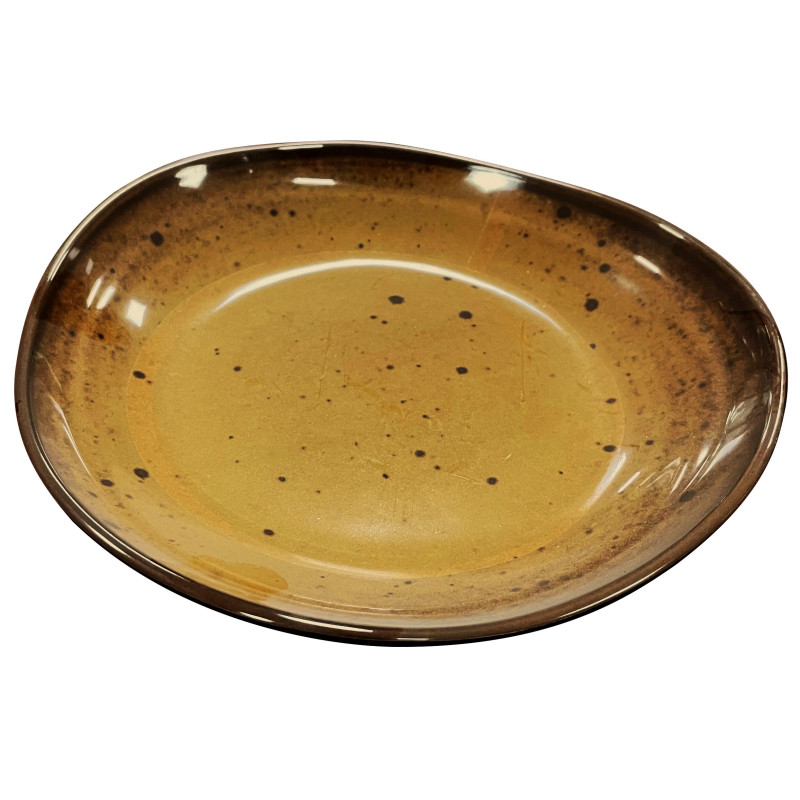 Tigela de melamina reutilizável terracota âmbar 20.3x20.1x3.7cm