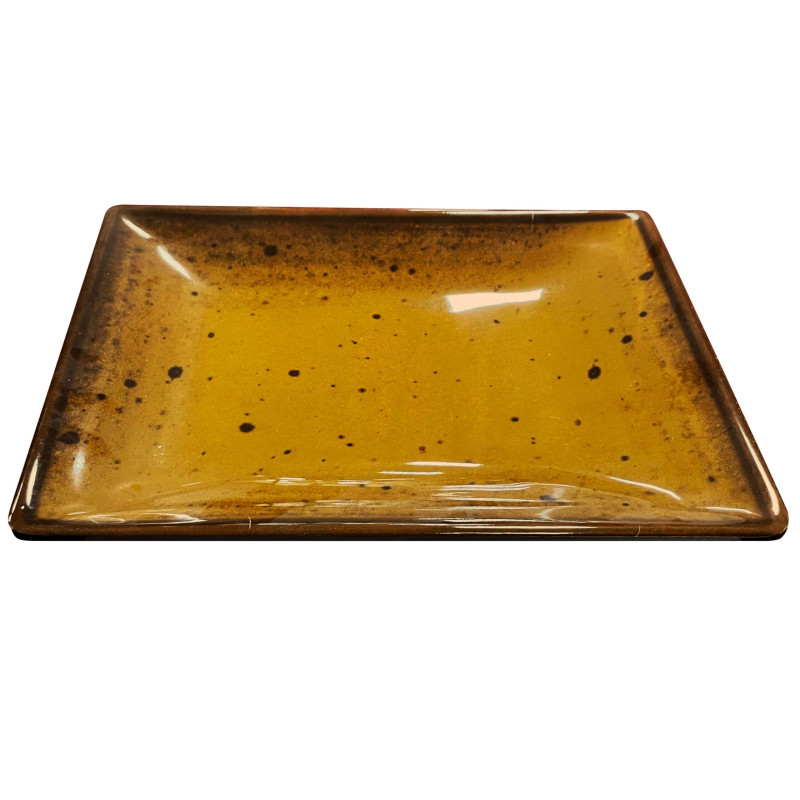 Prato de melamina reutilizável terracota âmbar 30.4x21.6x3.5cm