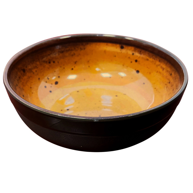 Tigela de melamina reutilizável terracota âmbar 13.9Øx5.3cm