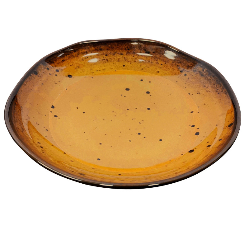 Tigela de melamina reutilizável terracota âmbar 21.6x21.5x4.3cm