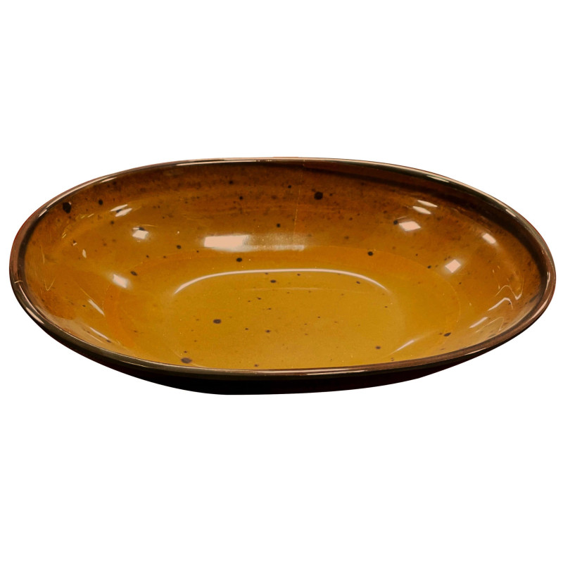 Tigela de melamina reutilizável terracota âmbar 24.1x15.6x5.4cm