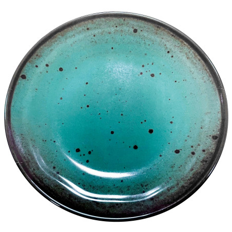 Plato de melamina reutilizable terracota azul 21.5Øx2.5cm