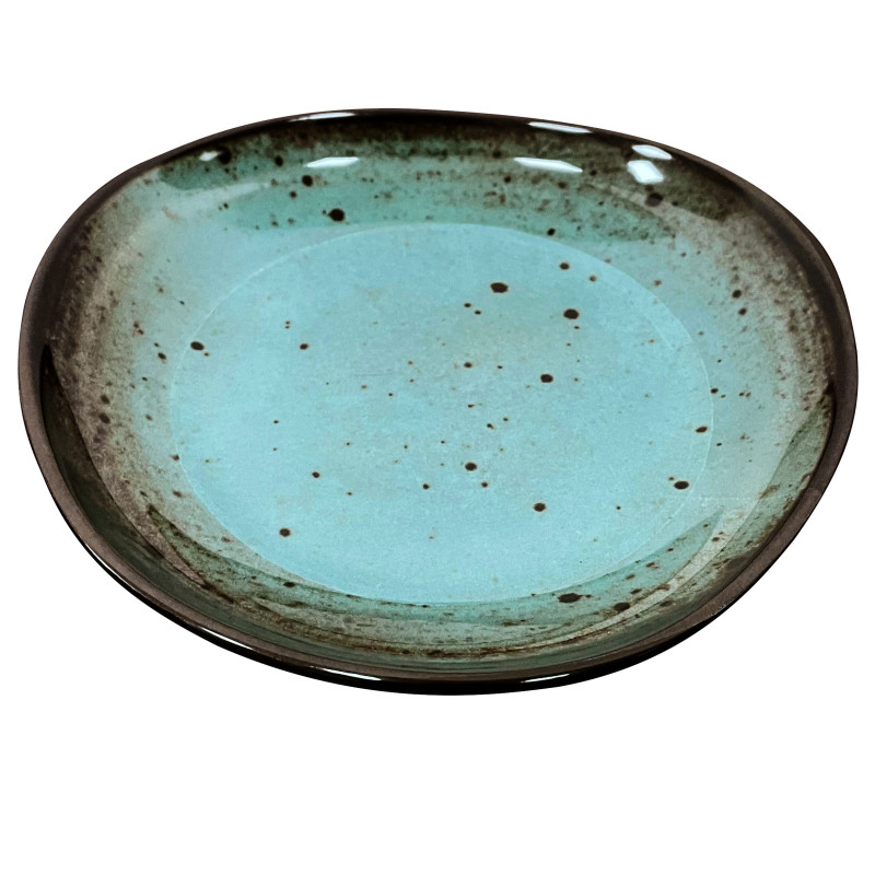 Bol de melamina reutilizable terracota azul 20.3x20.1x3.7cm