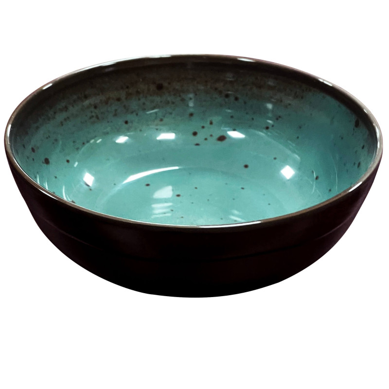 Tigela de melamina reutilizável terracota azul 19Øx7.2cm