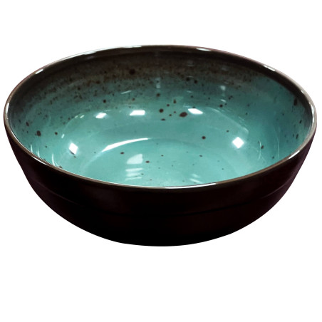 Bol de melamina reutilizable terracota azul 19Øx7.2cm