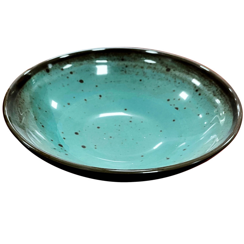 Bol de melamina reutilizable terracota azul 25.4Øx6.7cm