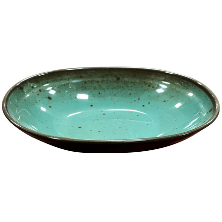 Bol de melamina reutilizable terracota azul 21.6x14x4.8cm