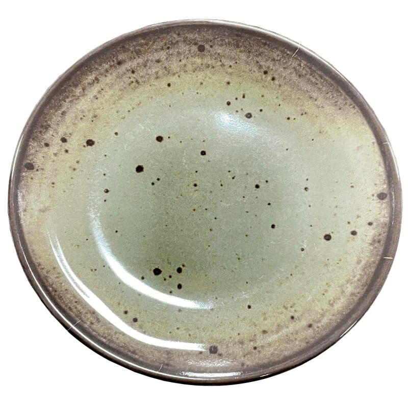 Plato de melamina reutilizable terracota gris 21.5Øx2.5cm