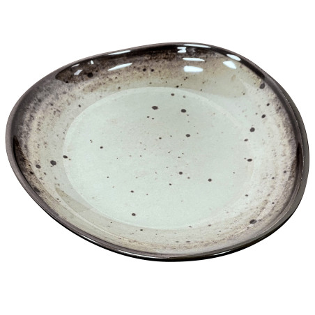 Tigela de melamina reutilizável terracota cinza 20.3x20.1x3.7cm