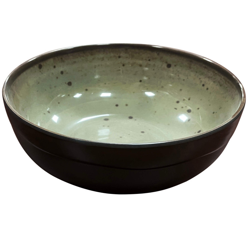 Bol de melamina reutilizable terracota gris 19Øx7.2cm