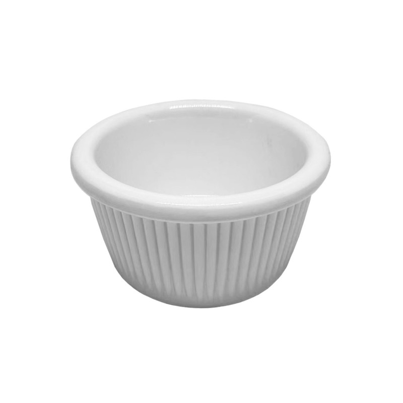 Ramequim de melamina reutilizável branco 8.55x4.5cm