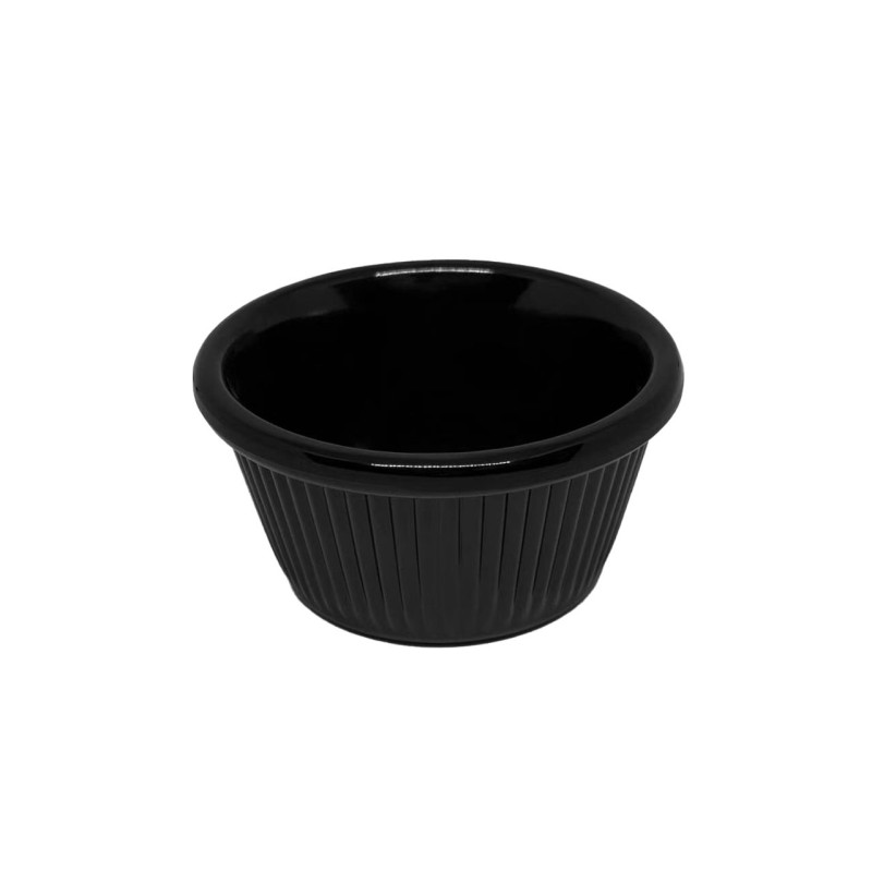 Ramequim de melamina reutilizável preto 7.95x4.15cm