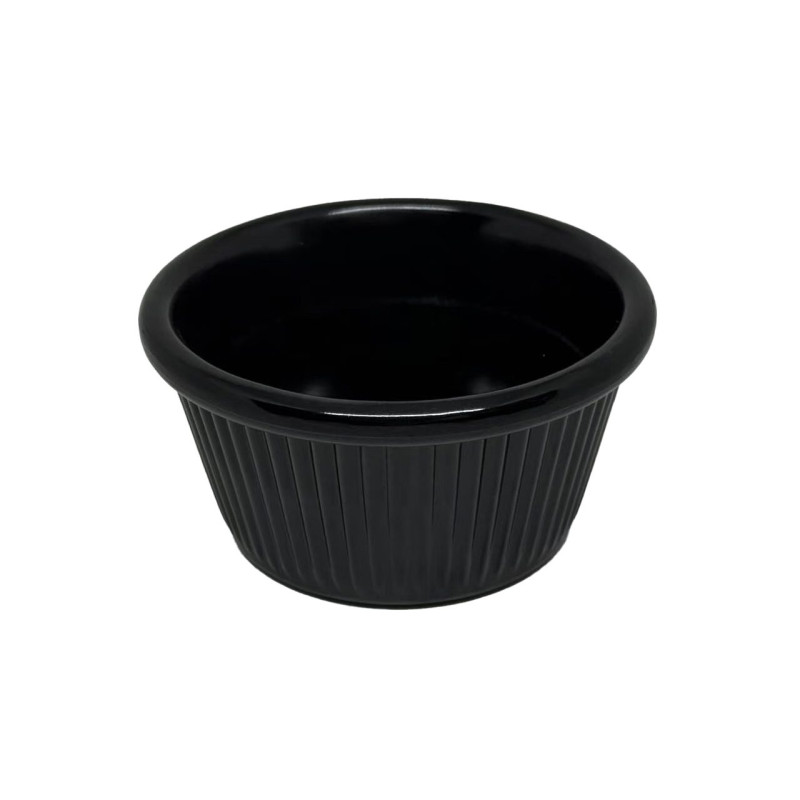 Ramequim de melamina reutilizável preto 8.55x4.5cm