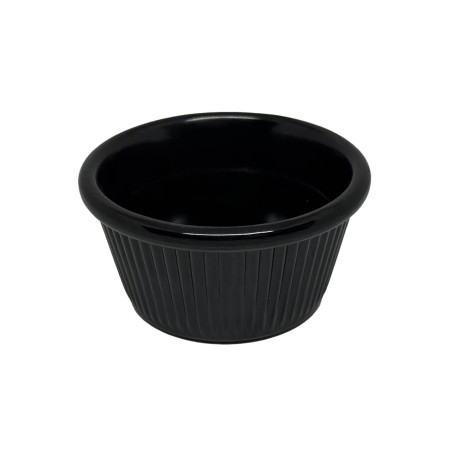 Ramequim de melamina reutilizável preto 8.55x4.5cm