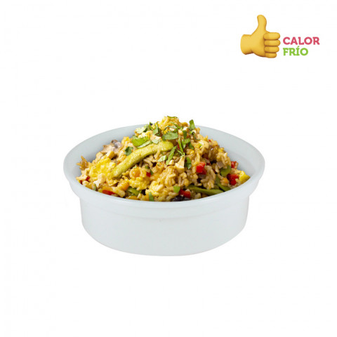 Recipiente branco circular reutilizável PP (250cc)