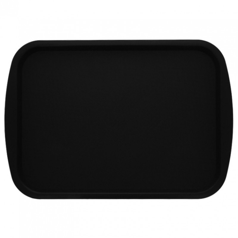 Bandeja preta PP resistente e reutilizável (44x31cm)