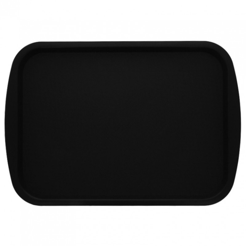 Tabuleiro PP preto resistente e reutilizável (44x31cm)