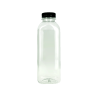 GARRAFAS PET TRANSPARENTES COM TAMPAS NEGRAS