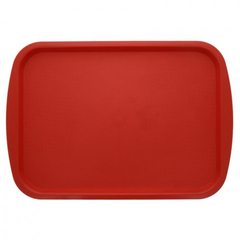 Bandeja PP vermelha resistente e reutilizável (44x31cm)