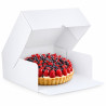 Caja tarta y roscón blanca con apertura frontal (28x28x10 cm)
