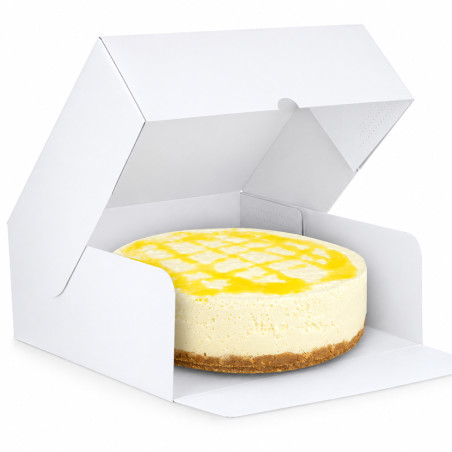 Caja tarta y roscón blanca con apertura frontal (32x32x10 cm)