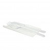 Transparent and recyclable PS cutlery set (fork, knife and napkin)