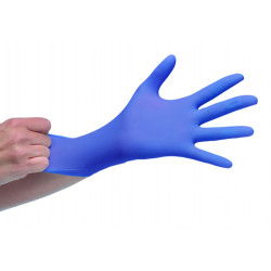 Luvas de nitrilo azul tamanho M