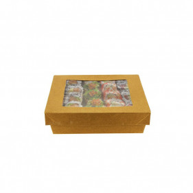 Recipientes de papelão Kraft com janela (700cc)