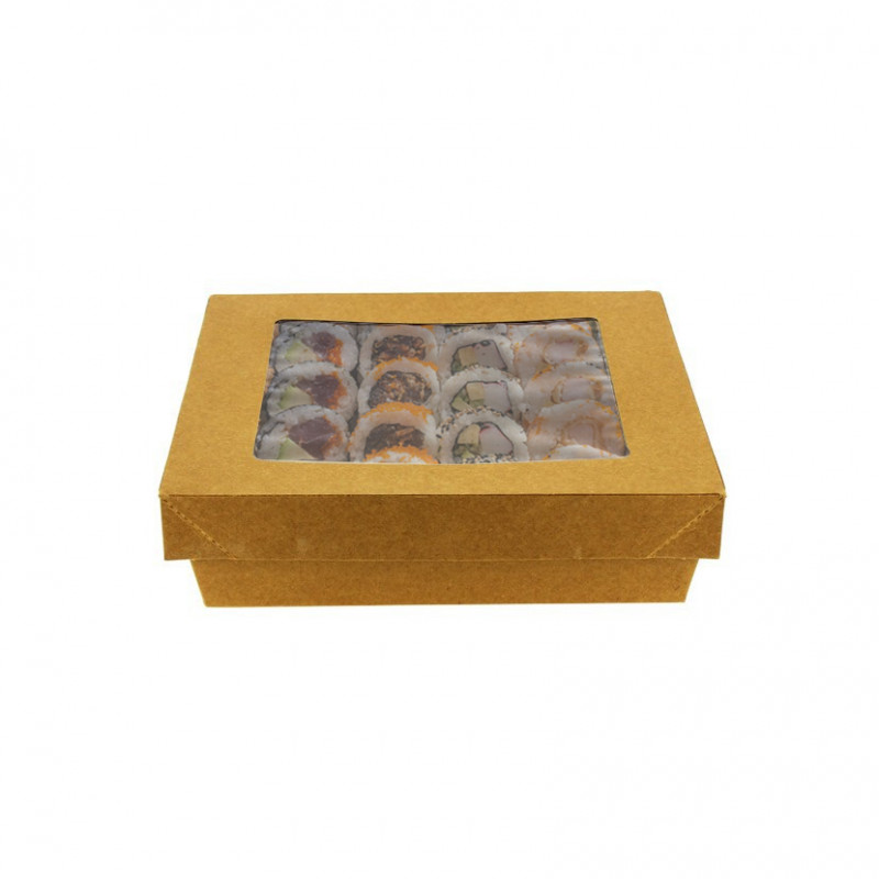 Conteneurs en carton kraft avec fenêtre (1000cc) Conteneurs en carton kraft avec fenêtre (1000cc)