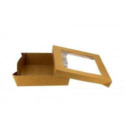 Kraft cardboard containers with window (1000cc)