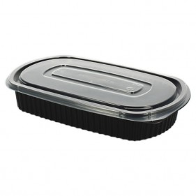Tapa plana para envases negros ovalados (770cc)