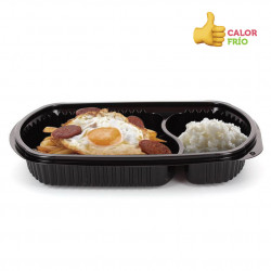 Oval PP containers 2 divisions (600cc)