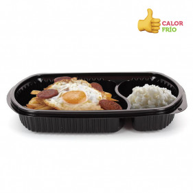 Oval PP containers 2 divisions (600cc)